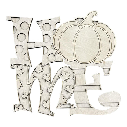 DIY Home Fall Pumpkin Door Hanger, 3d Door Hanger, Unfinished Door Hanger
