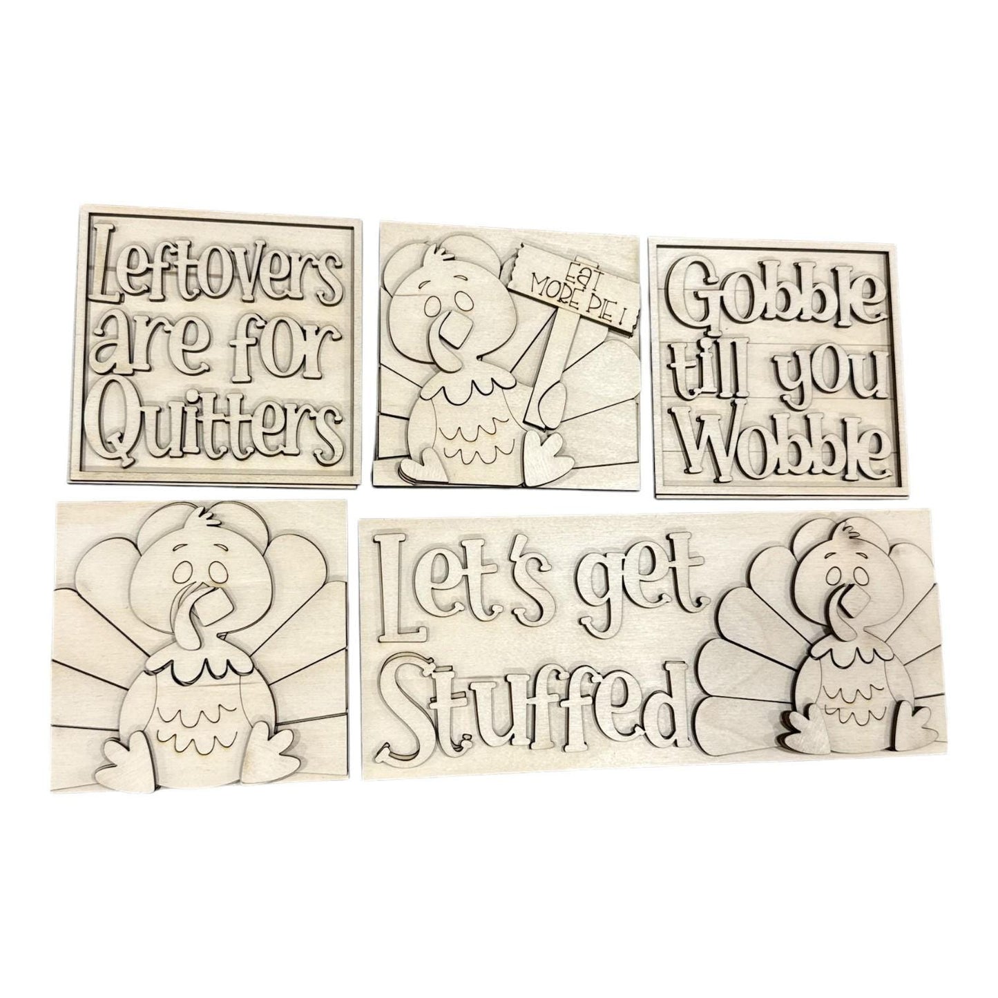 DIY Turkey Cute Thanksgiving DIY, 4.25" Squares for inserts, Leaning ladder insert, Gobble