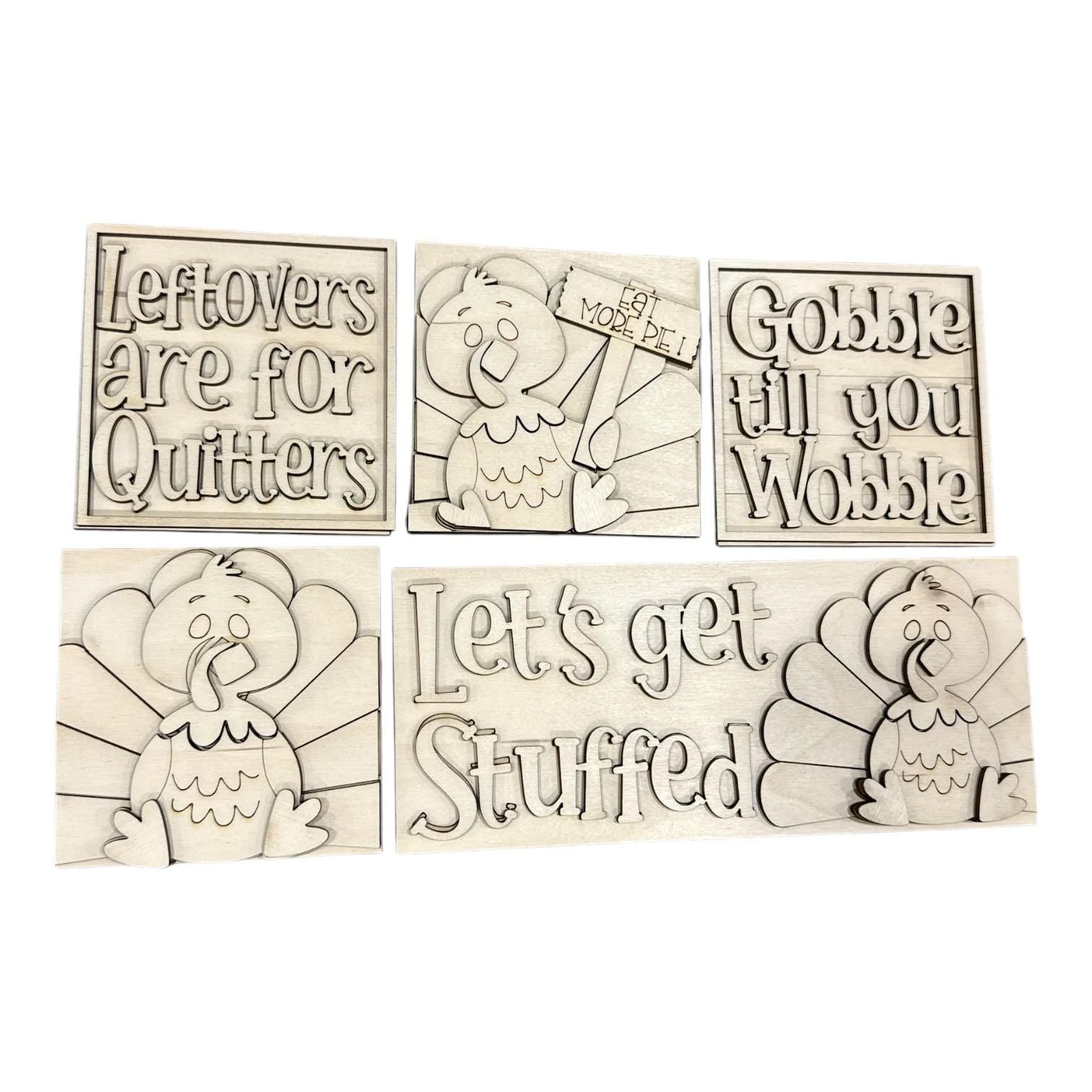 DIY Turkey Cute Thanksgiving DIY, 4.25" Squares for inserts, Leaning ladder insert, Gobble