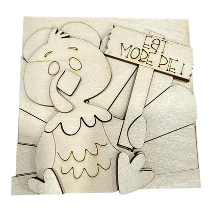 DIY Turkey Cute Thanksgiving DIY, 4.25" Squares for inserts, Leaning ladder insert, Gobble