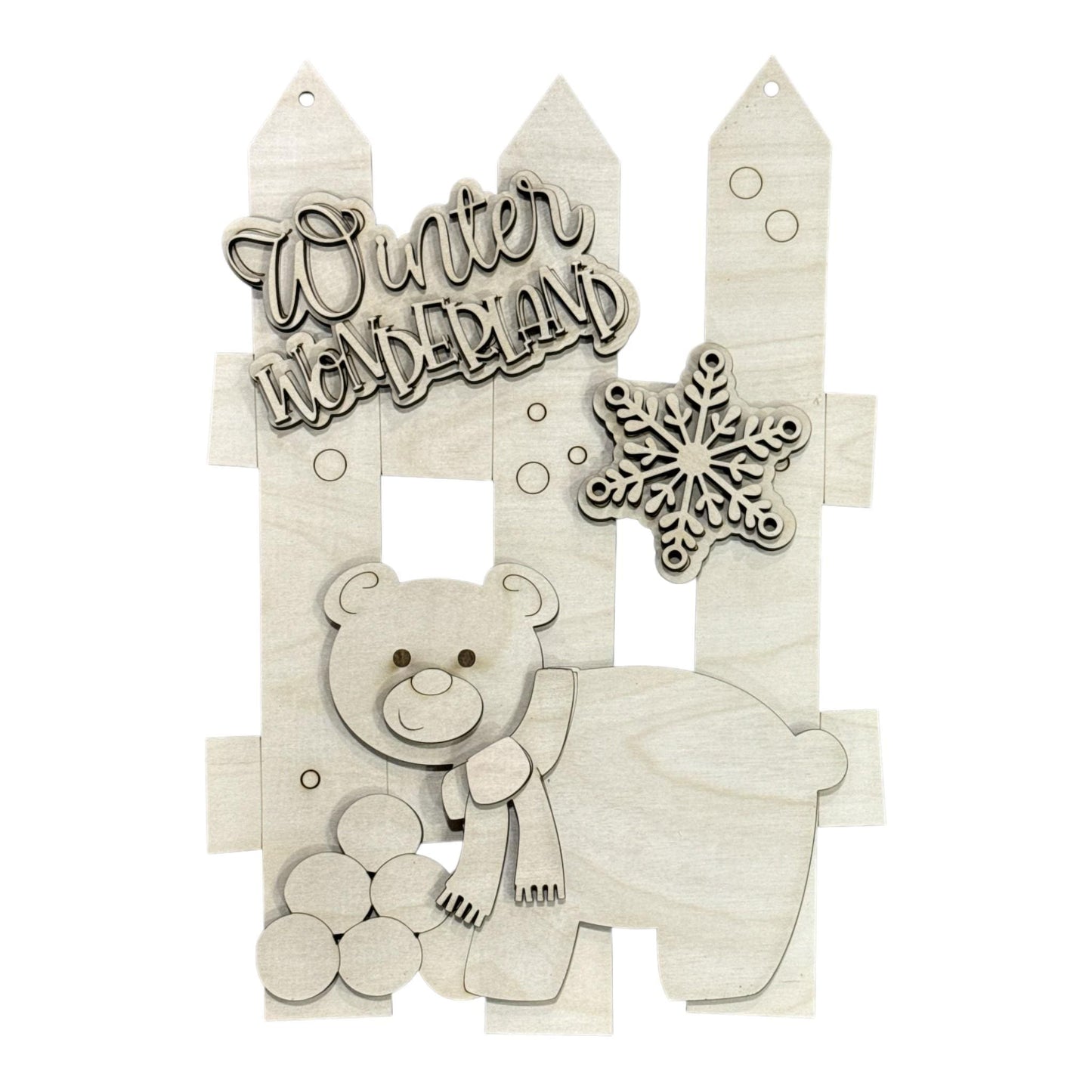 DIY Winter Wonderland Polar Bear Unfinished Wood Door Hanger: Paint Craft Project
