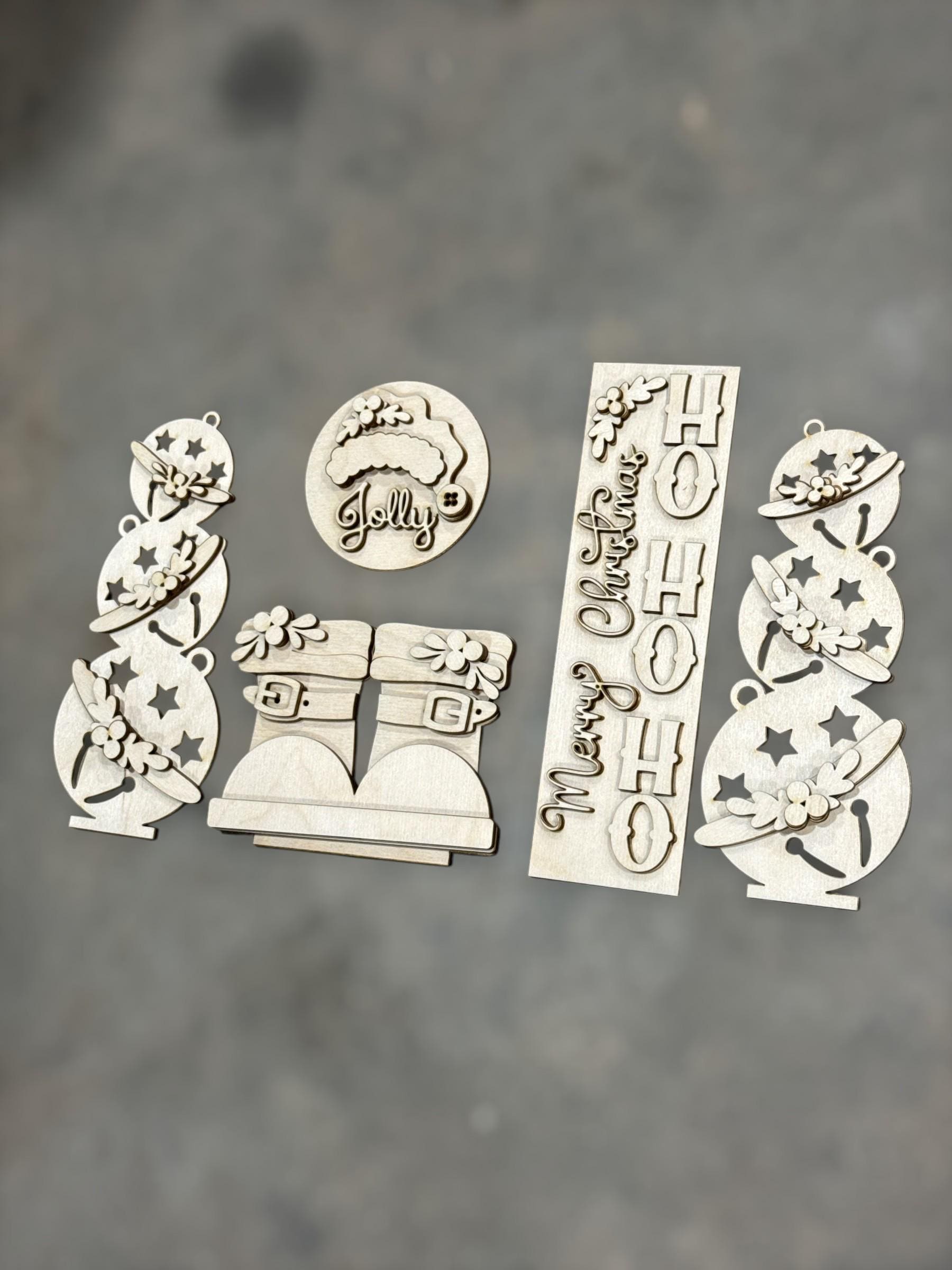 DIY Merry Christmas HoHoHo Barn Door Interchangeable, Insert for Barn Door Decor, Unfinished Insert