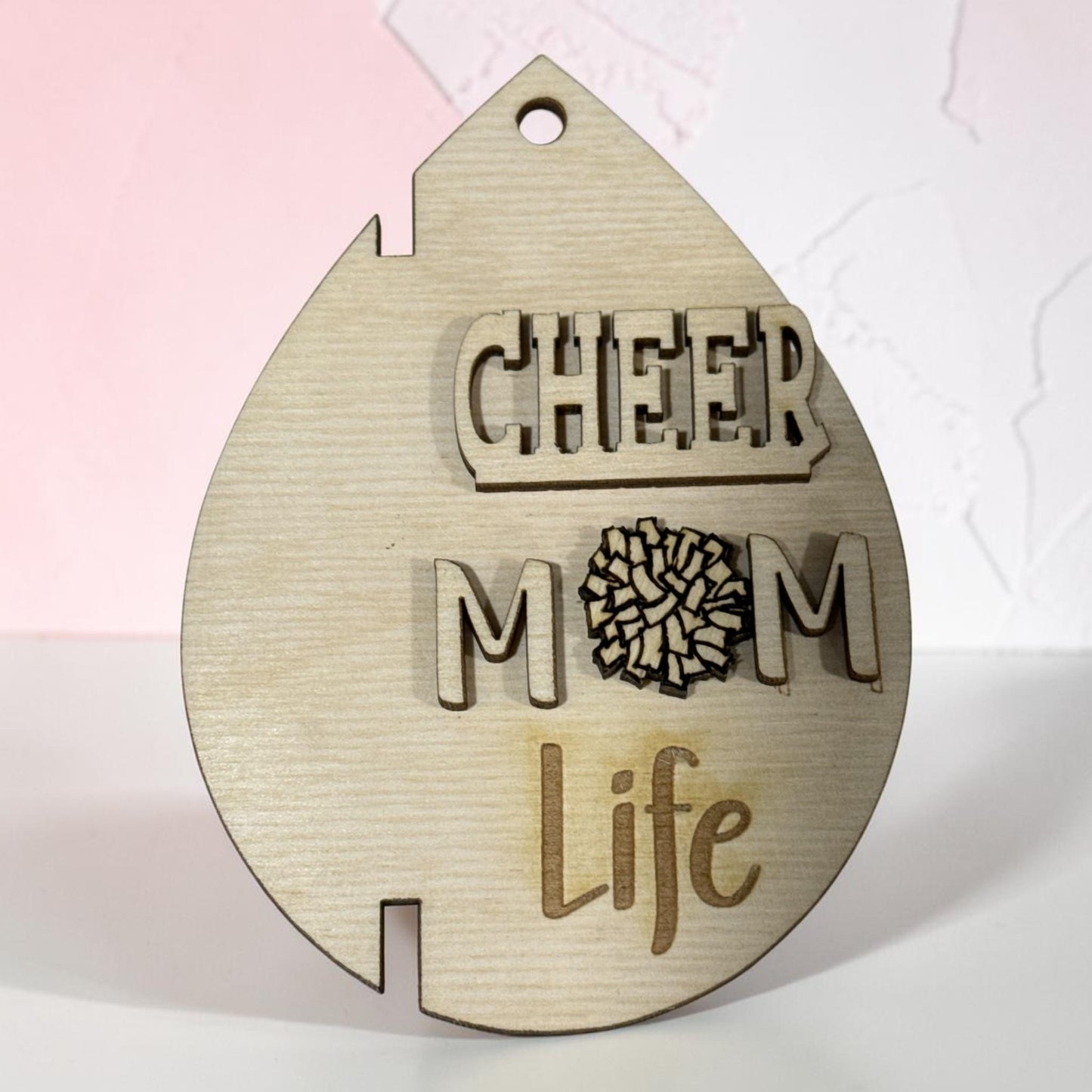 DIY Cheer Mom, Mom Hair Rearview Mirror Charm, Custom Ponytail Holder, Hair Tie Accessory