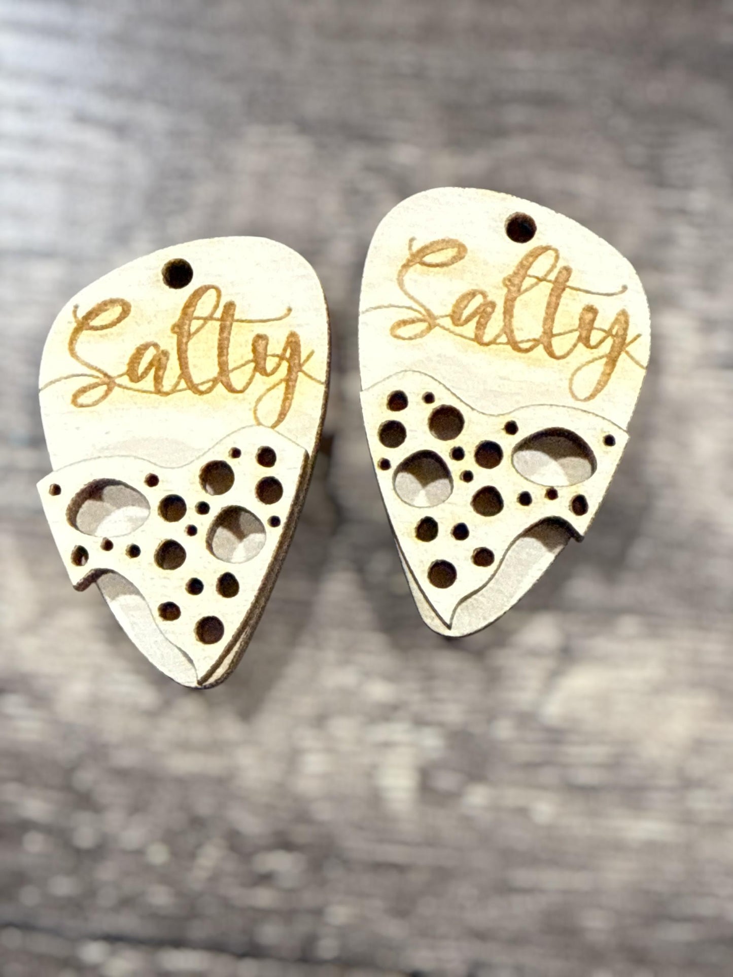 DIY Salty Beach Earrings, Unfinished, Salty Sand Dollar Earrings