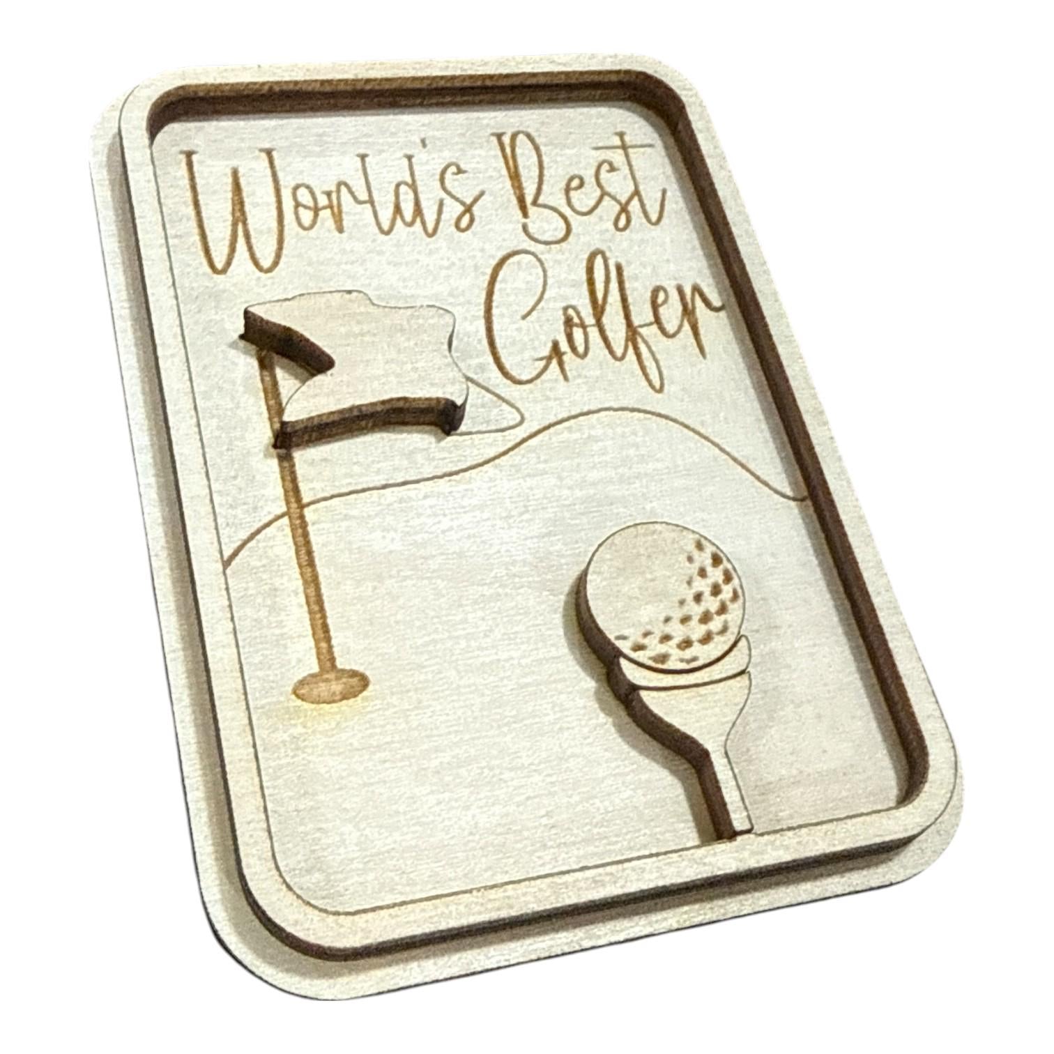 DIY Worlds Best Gofler Magnet, Unfinished, Everyday, Fridge Magnets DIY, Unfinished
