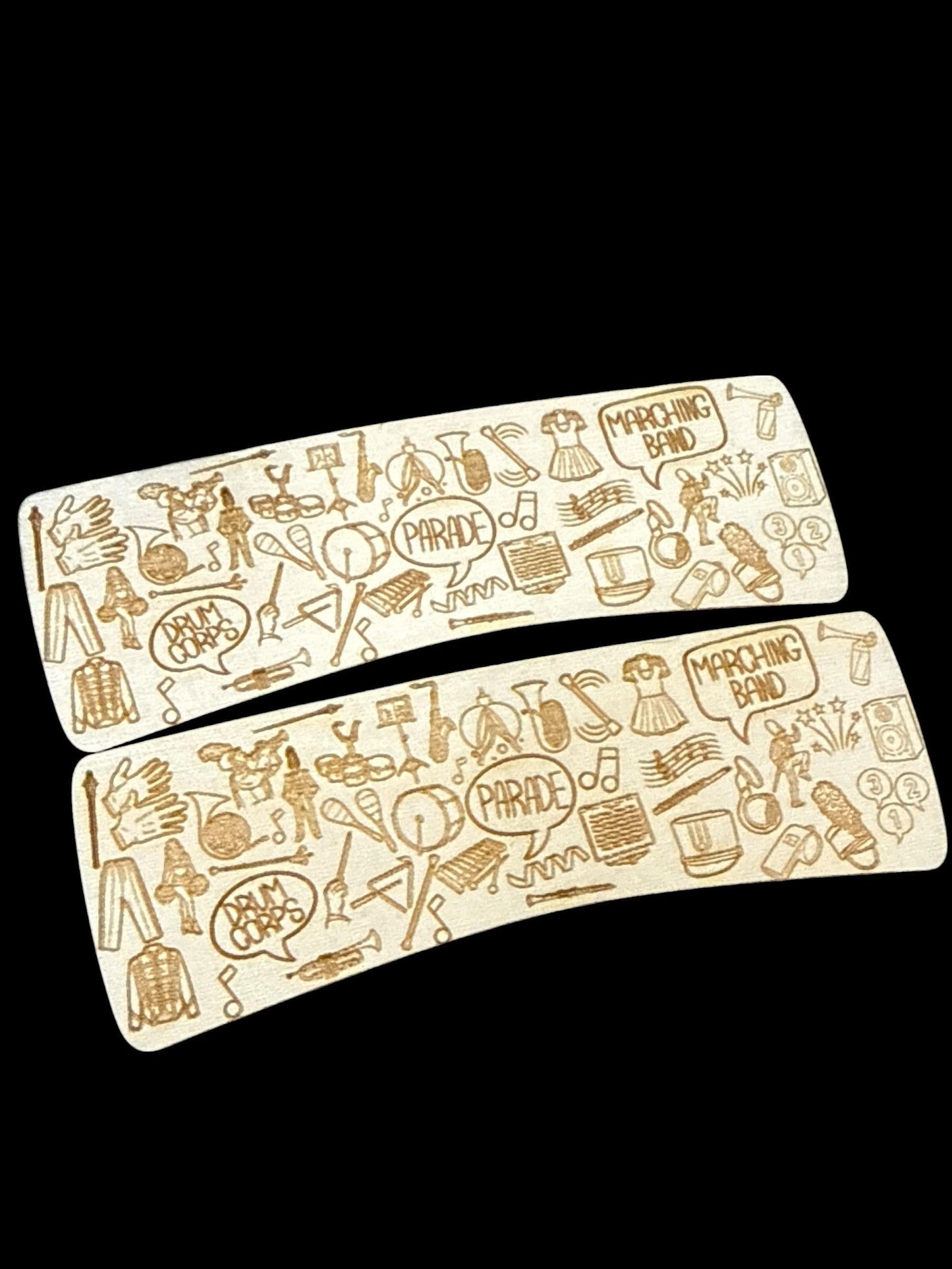 DIY Band Hair Clip, Band Notes, Engraved Band Unfinished