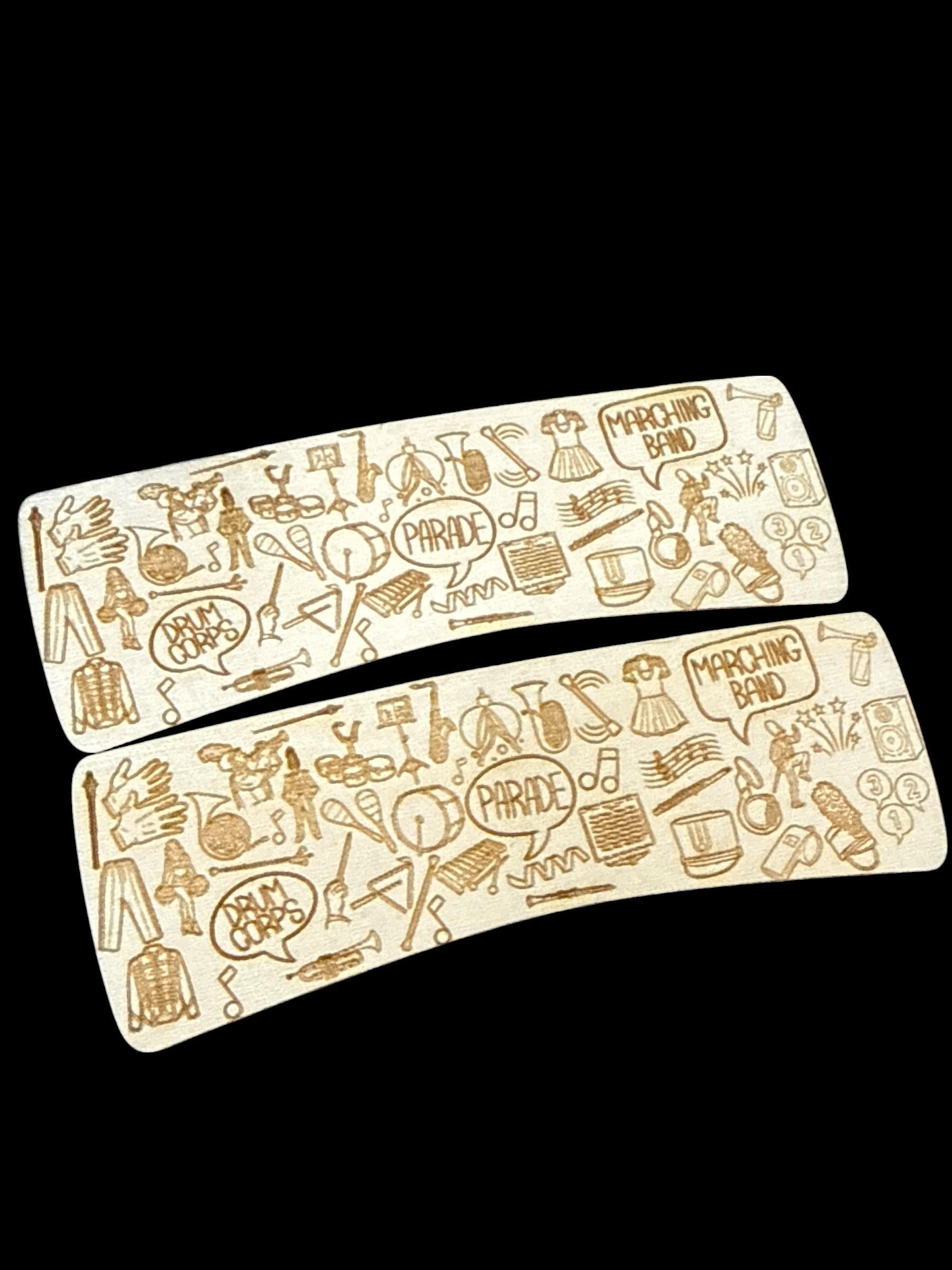 DIY Band Hair Clip, Band Notes, Engraved Band Unfinished