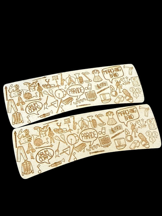 DIY Band Hair Clip, Band Notes, Engraved Band Unfinished