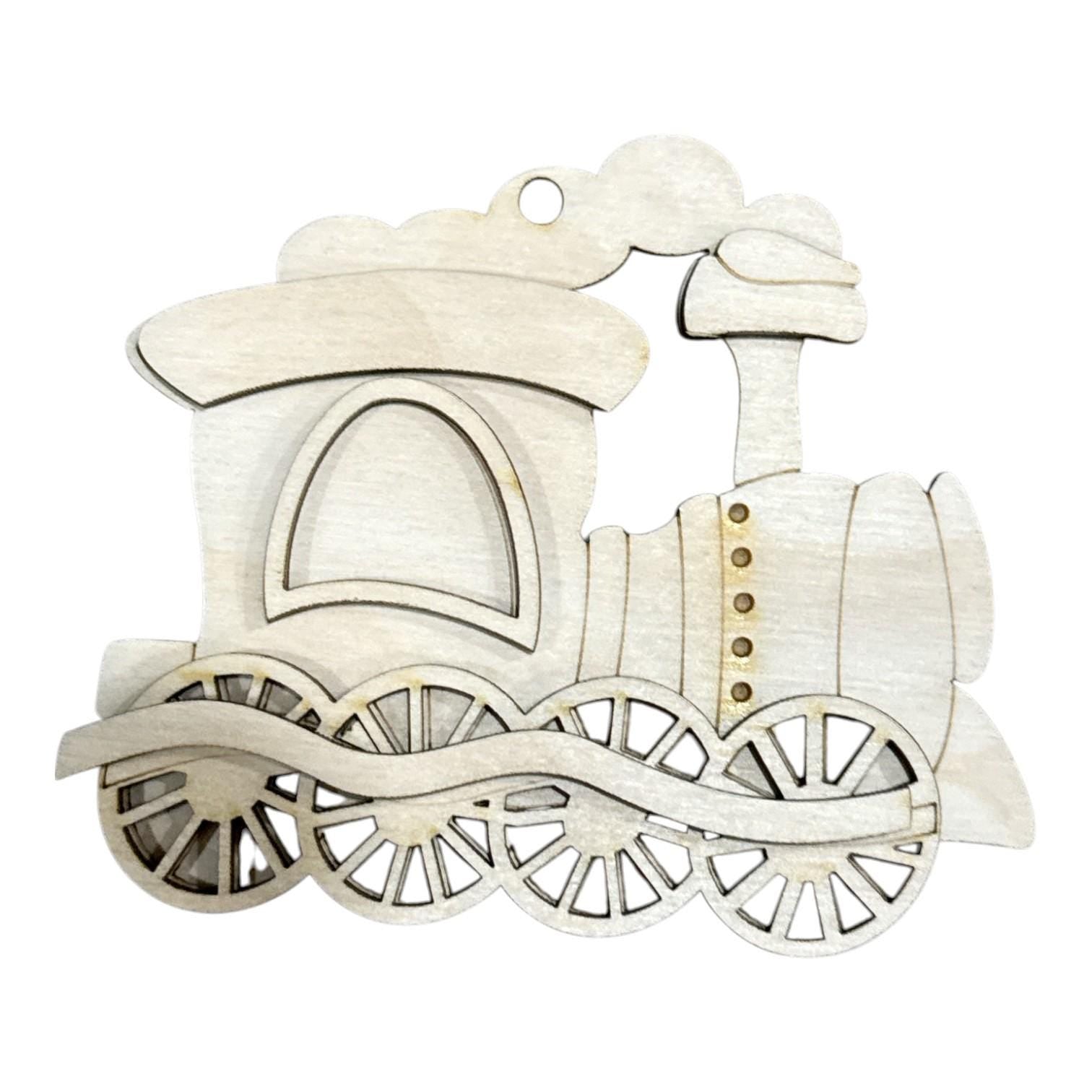 DIY Choo Choo Train Ornaments, Unfinished Ornaments, Train Unfinished Wooden Ornaments