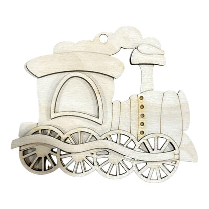 DIY Choo Choo Train Ornaments, Unfinished Ornaments, Train Unfinished Wooden Ornaments