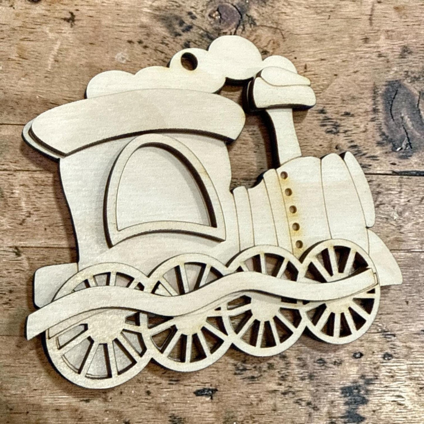 DIY Choo Choo Train Ornaments, Unfinished Ornaments, Train Unfinished Wooden Ornaments