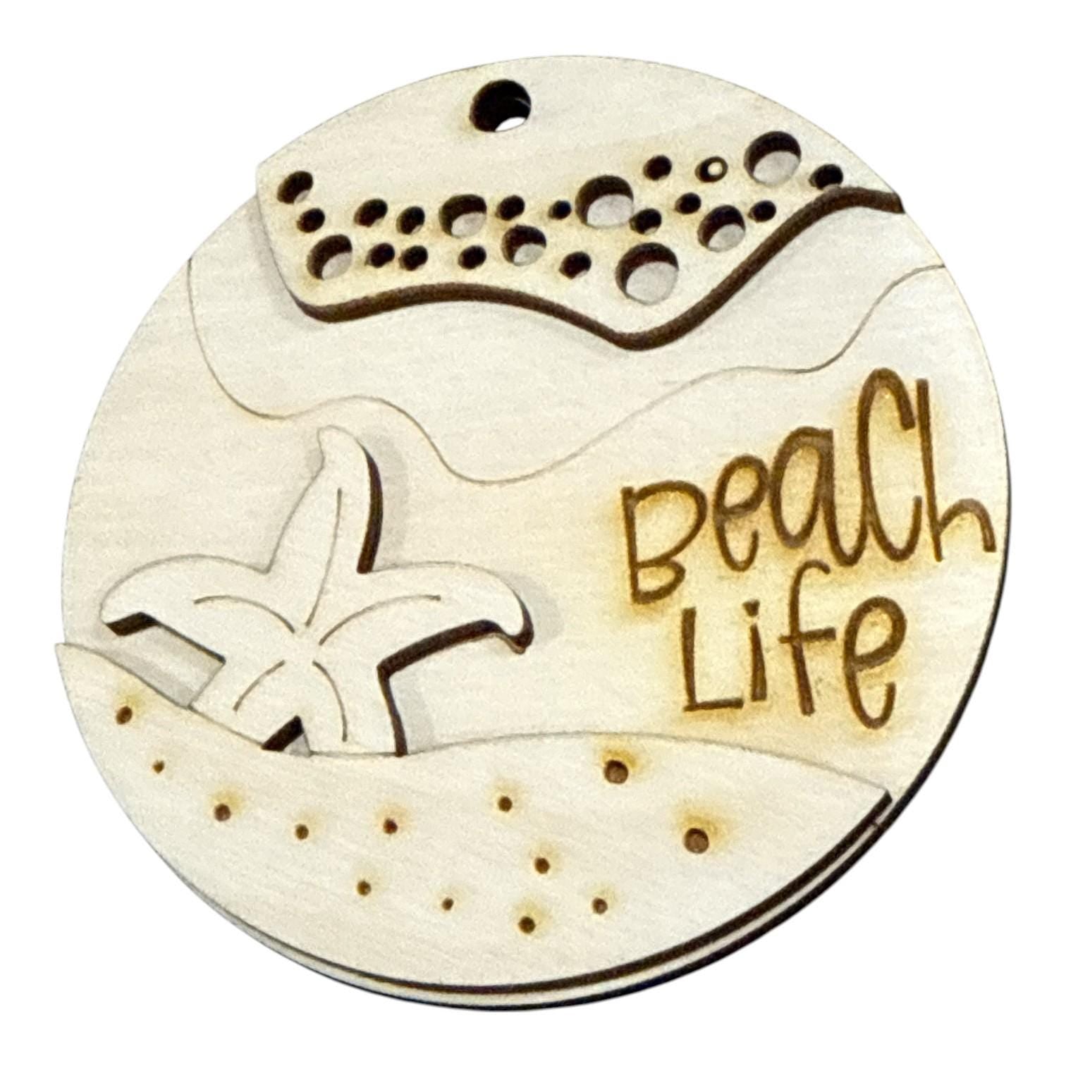 DIY Beach Life Ornaments, Unfinished Ornaments, Beach Life Unfinished Wooden Ornaments
