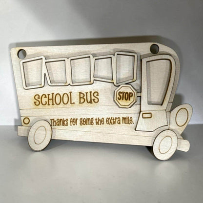 DIY School Bus Ornaments, Unfinished Ornaments, School Bus Unfinished Wooden Ornaments