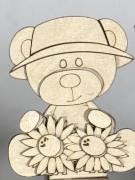 DIY Bear Sunflower Shelf Sitter, Sunflower Cute Bears Unfinished Shelf Sitter