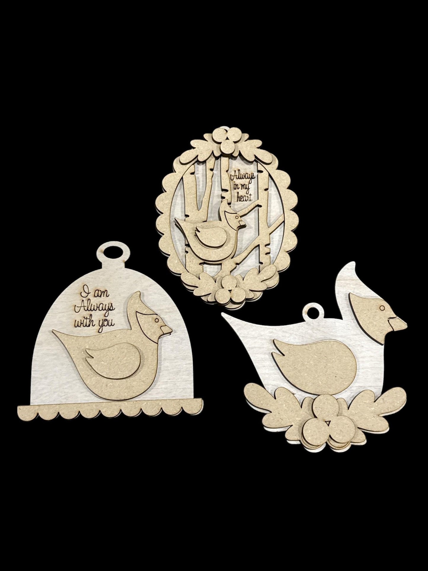 DIY Cardinal Ornaments, Unfinished Cardinal Ornaments