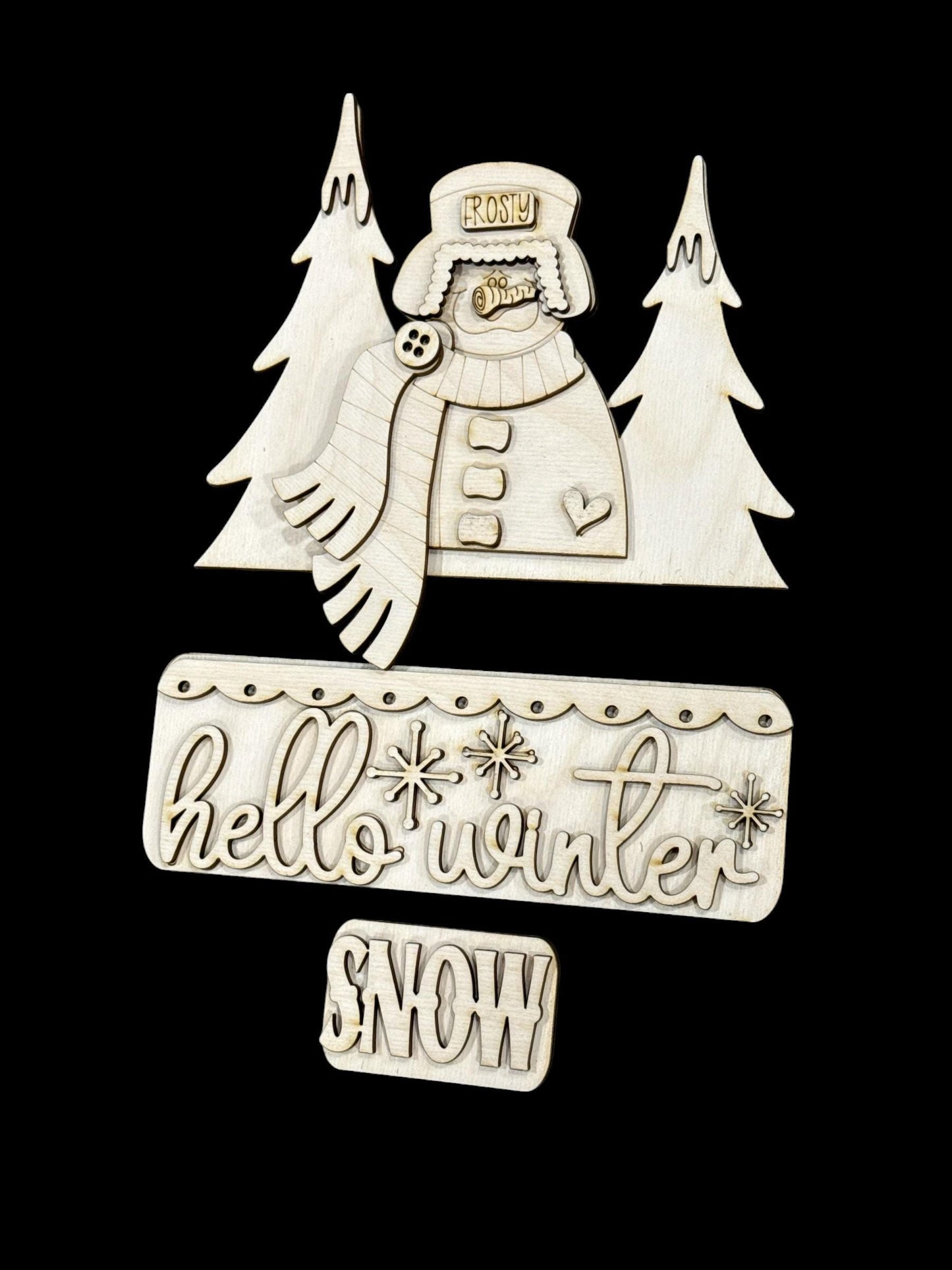 DIY Hello Winter Add on, Truck Insert , Winter Snowman