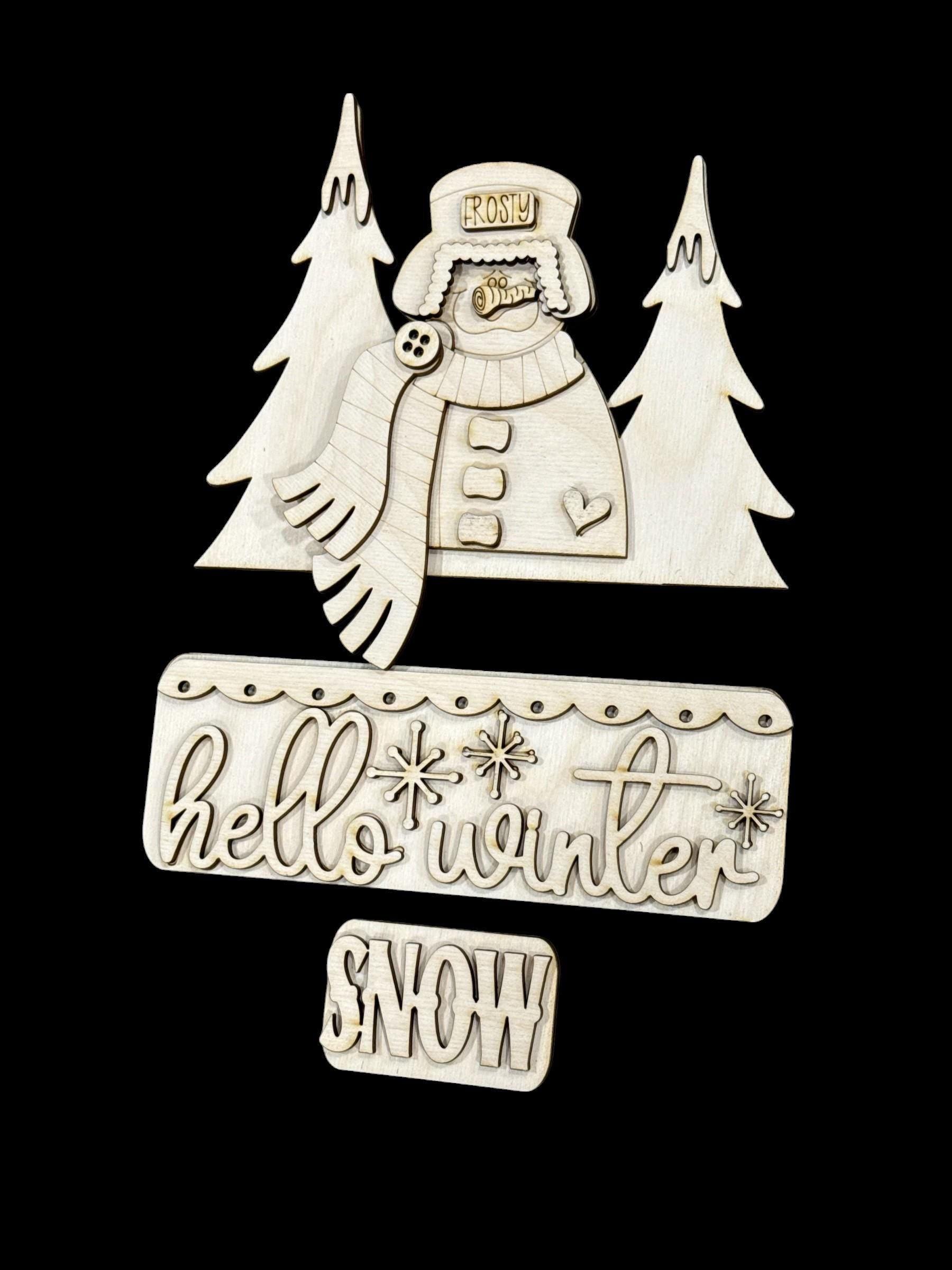 DIY Hello Winter Add on, Truck Insert , Winter Snowman