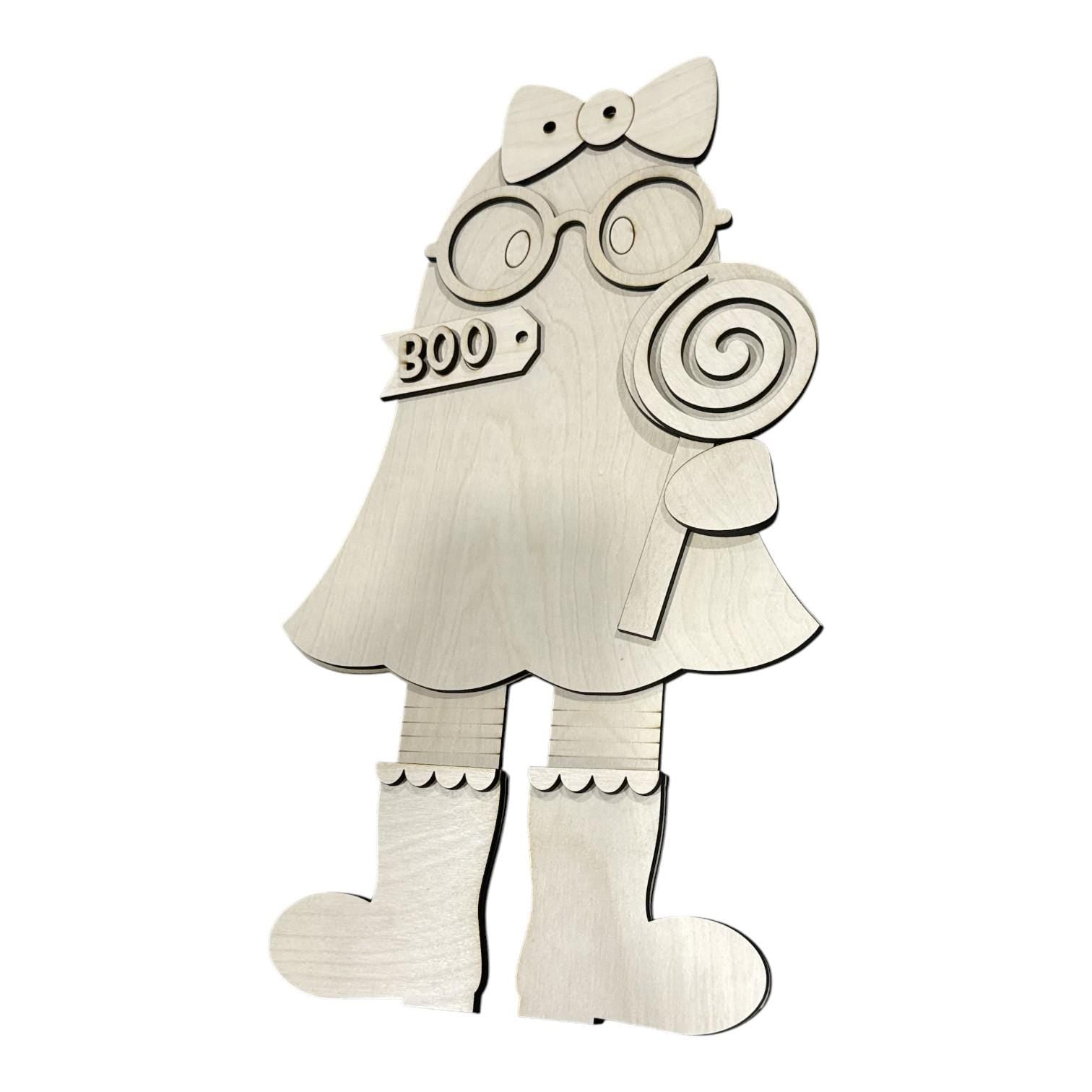 DIY Girtie Halloween Ghost Door Hanger, Cute Ghosts, Fall Sitter, Unfinished, Door Hanger