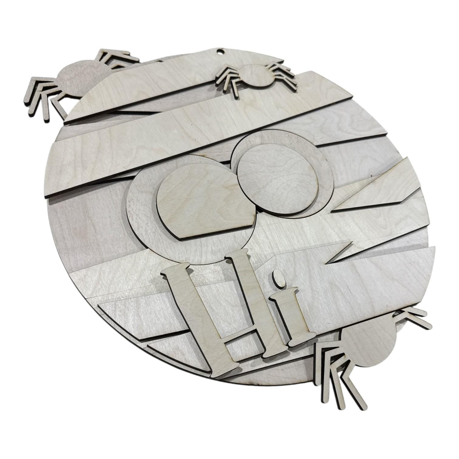 DIY Hi Mummy Shiplap Door Hanger, 3d Door Hanger, Unfinished Door Hanger