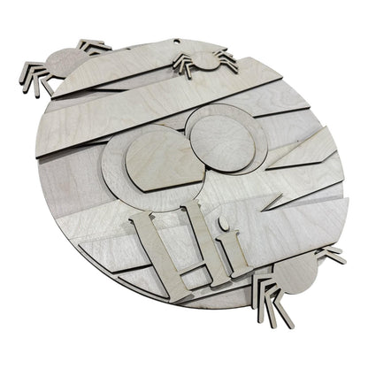 DIY Hi Mummy Shiplap Door Hanger, 3d Door Hanger, Unfinished Door Hanger