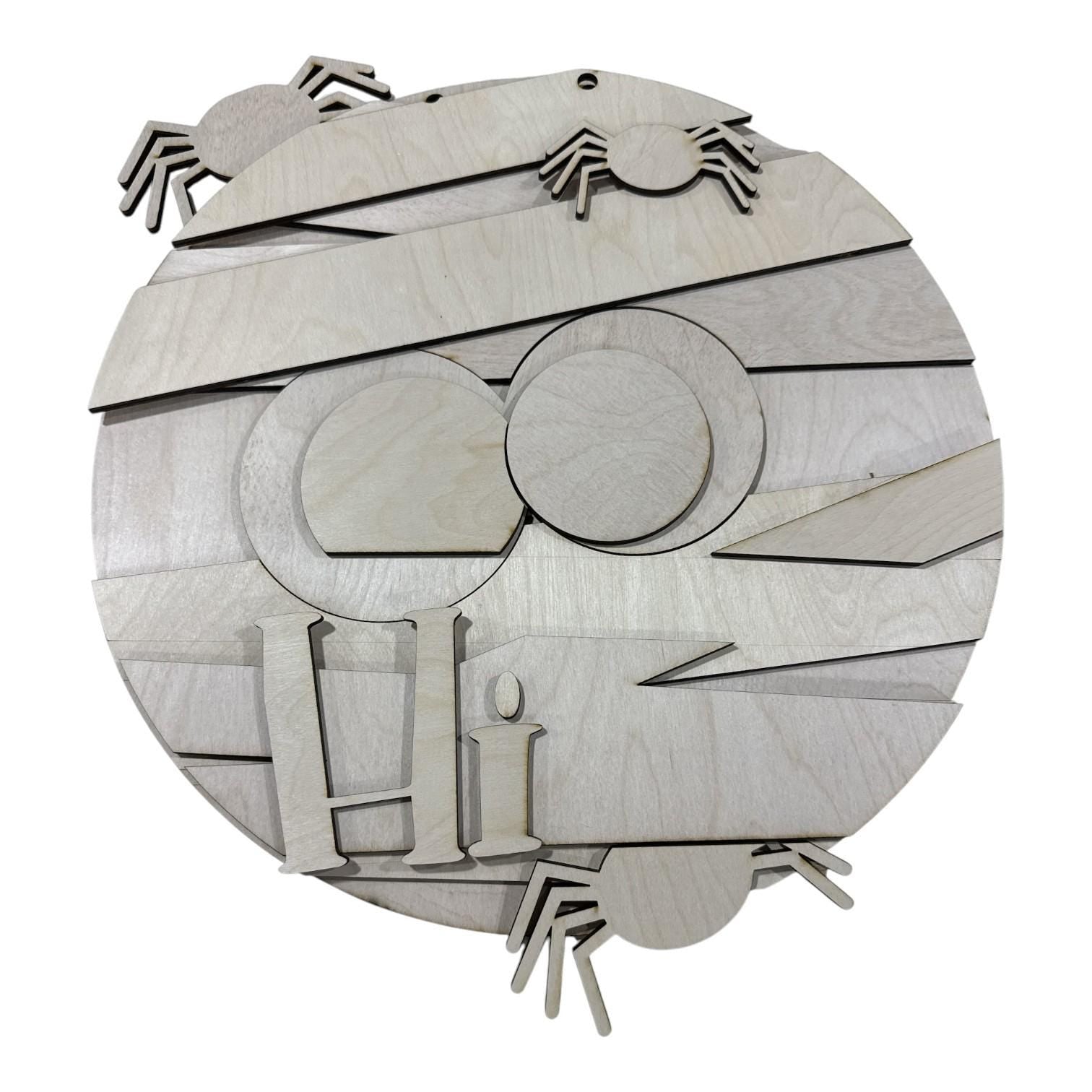 DIY Hi Mummy Shiplap Door Hanger, 3d Door Hanger, Unfinished Door Hanger