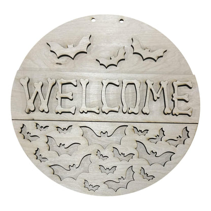 DIY Welcome Bats Door Hanger, 3d Door Hanger, Unfinished Door Hanger