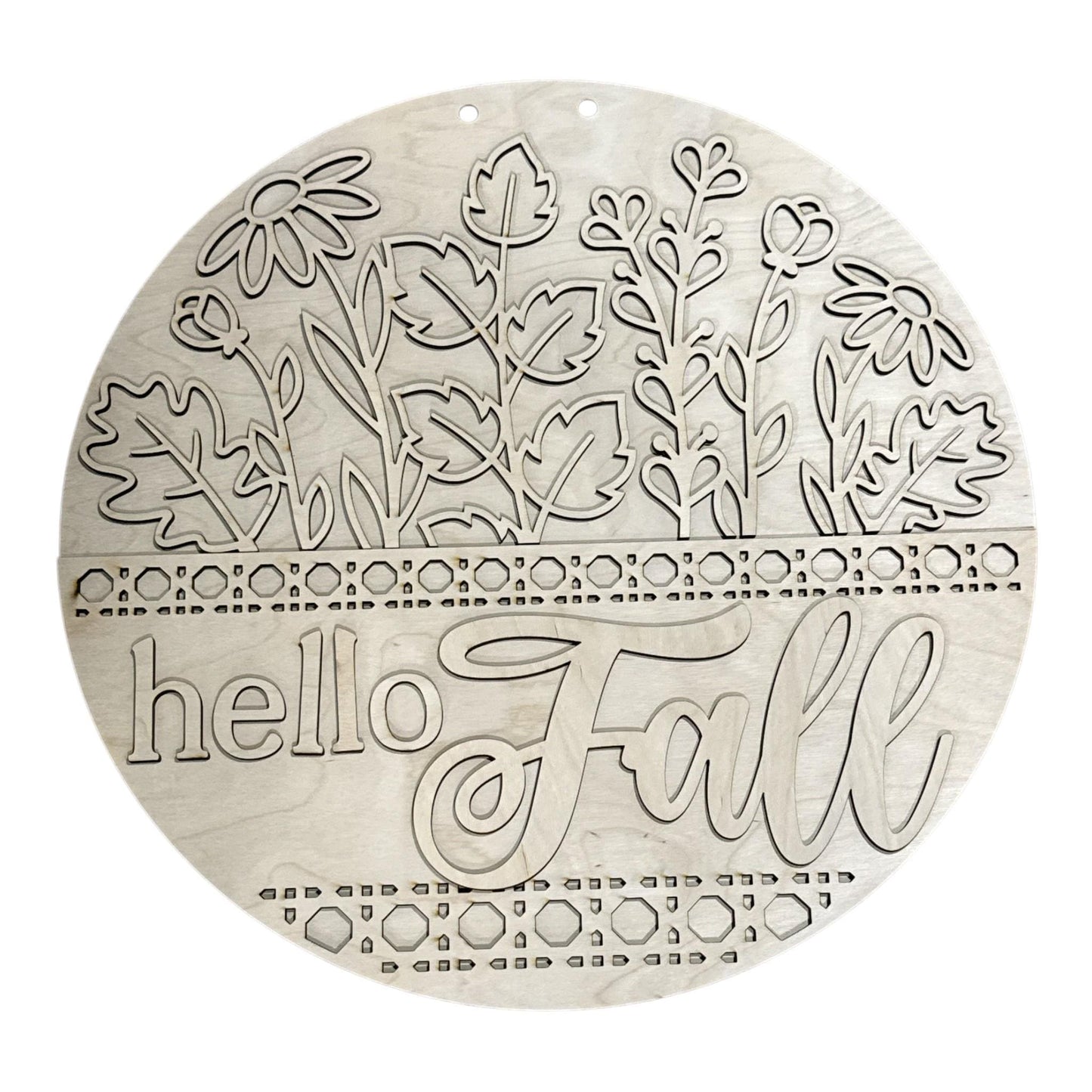 DIY Hello Fall with Flowers Door Hanger, 3d Door Hanger, Unfinished Door Hanger