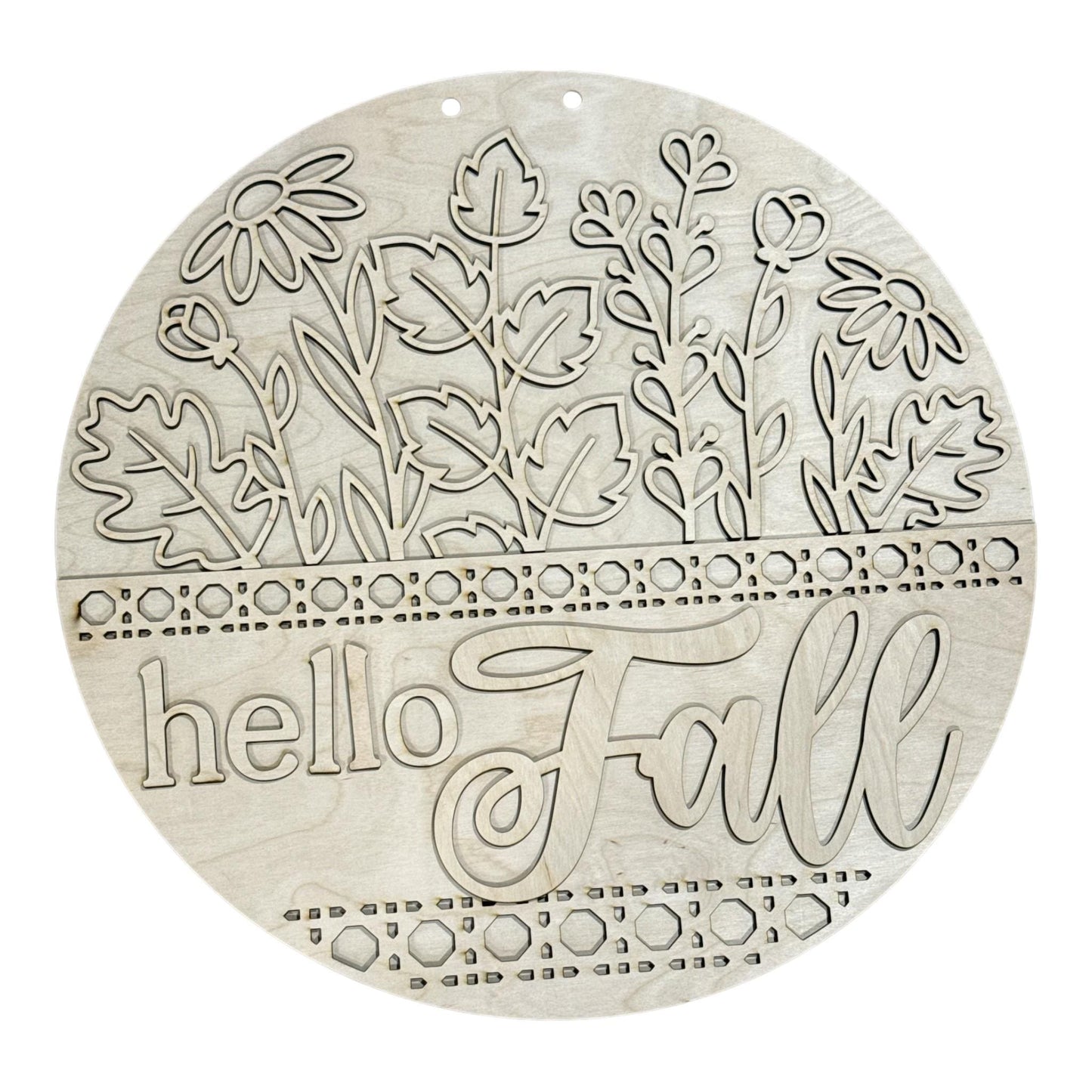 DIY Hello Fall with Flowers Door Hanger, 3d Door Hanger, Unfinished Door Hanger
