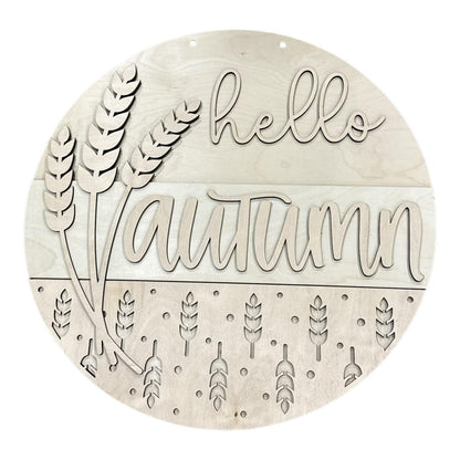 DIY Hello Autumn 3D Sign Wood Door Hanger: Paint Craft Project
