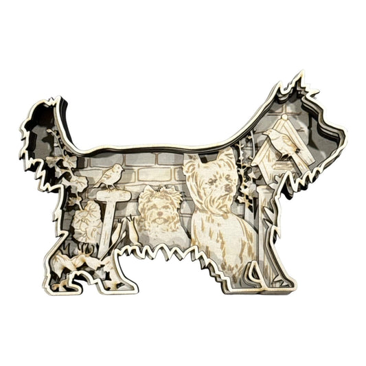 DIY 3D #11 Shih Tzu Dog Multi Layered, Unfinished 3D Shelf Sitter, Wood DIY