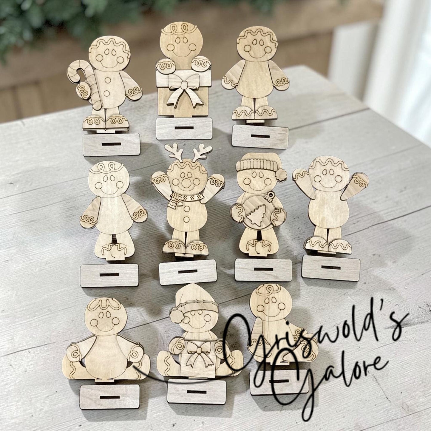 DIY Cute Gingerbread Shelf Sitter, Winter Bear, Gingerbread, Tiered Tray, Kids Craft, Holiday Crafts
