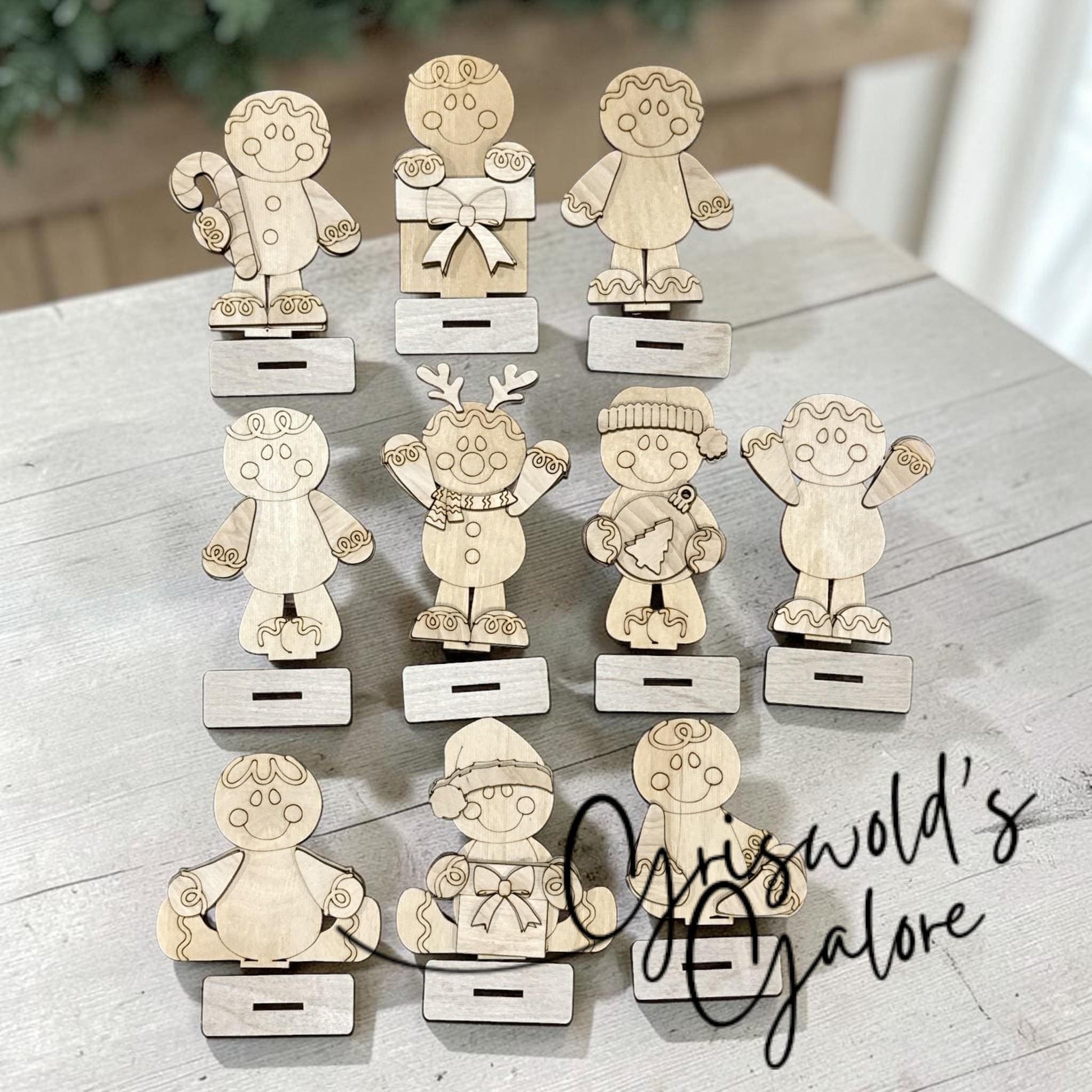 DIY Cute Gingerbread Shelf Sitter, Winter Bear, Gingerbread, Tiered Tray, Kids Craft, Holiday Crafts