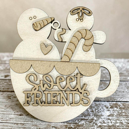 DIY Sweet Friends, Gingerbread and Snowman Unfinished Ornaments