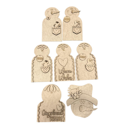 DIY Gingerbread or Snowman Pocket Hugs Unfinished
