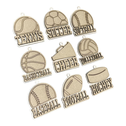 DIY Sports Ball Ornament, Unfinished Ornament, Holiday, Sports Car Charms