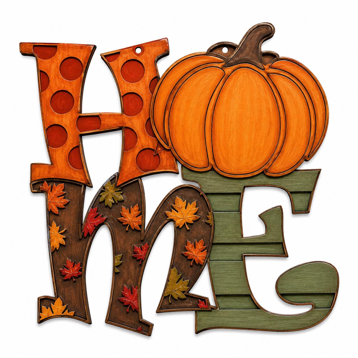 DIY Home Fall Pumpkin Door Hanger, 3d Door Hanger, Unfinished Door Hanger