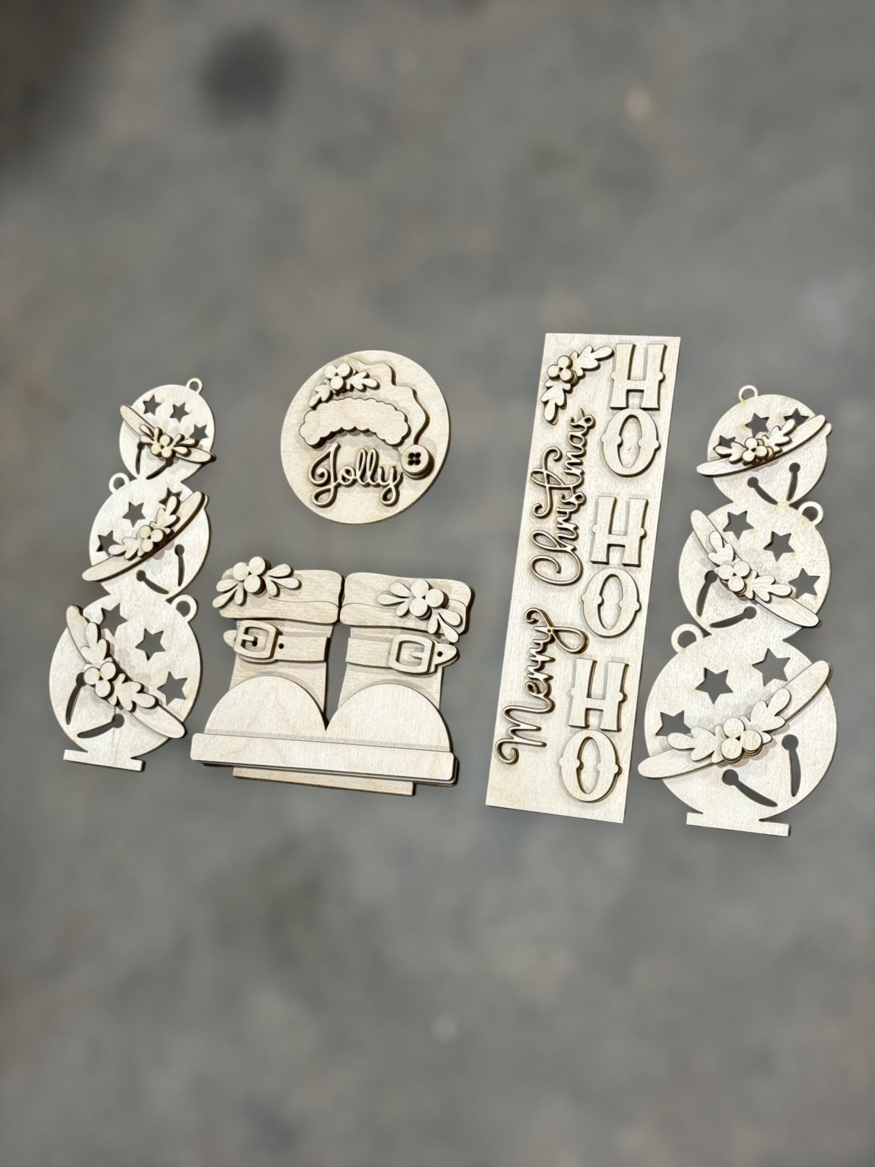 DIY Merry Christmas HoHoHo Barn Door Interchangeable, Insert for Barn Door Decor, Unfinished Insert