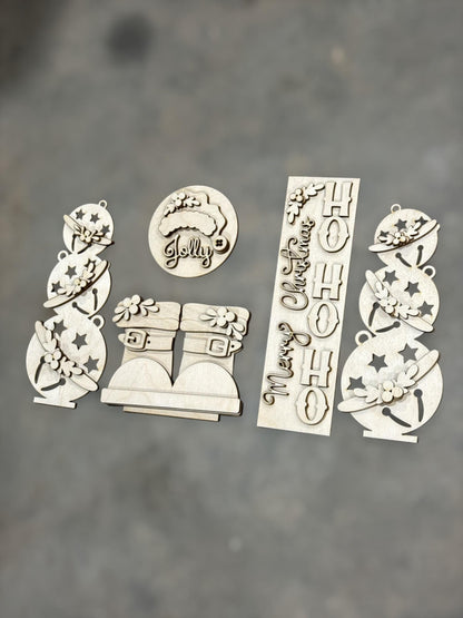 DIY Merry Christmas HoHoHo Barn Door Interchangeable, Insert for Barn Door Decor, Unfinished Insert