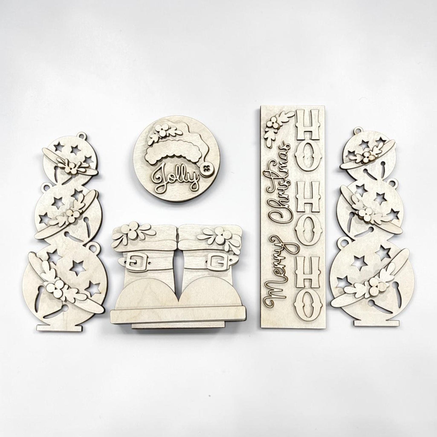 DIY Merry Christmas HoHoHo Barn Door Interchangeable, Insert for Barn Door Decor, Unfinished Insert