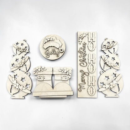 DIY Merry Christmas HoHoHo Barn Door Interchangeable, Insert for Barn Door Decor, Unfinished Insert