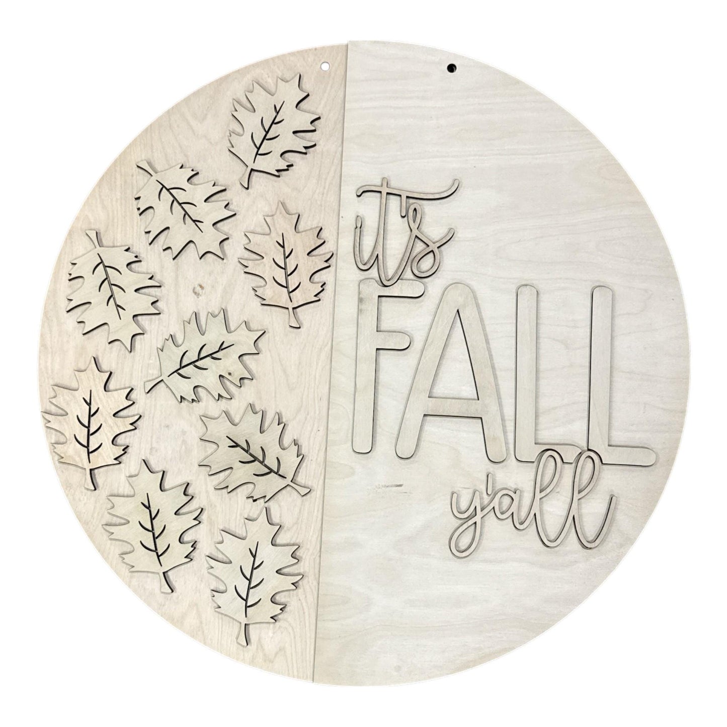 DIY It's Fall Y'all with Leaves Door Hanger, 3d Door Hanger, Unfinished Door Hanger, Fall