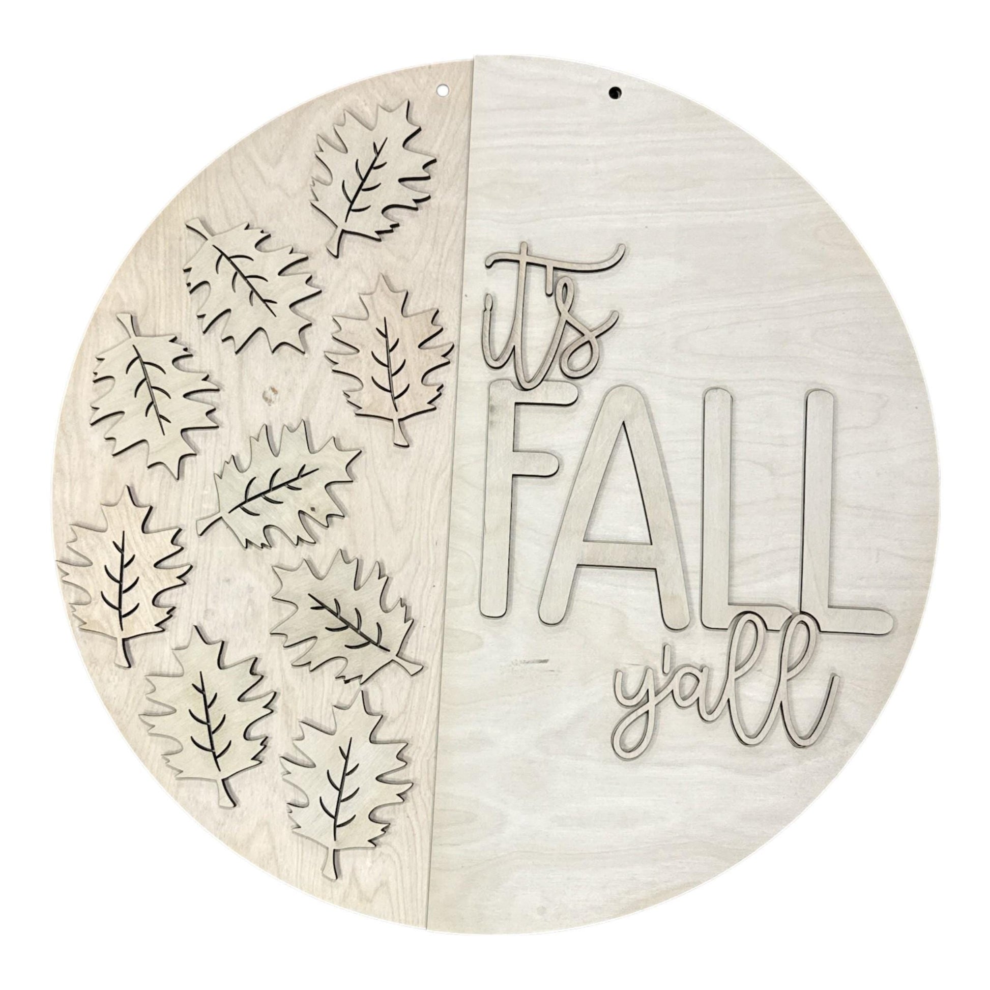 DIY It's Fall Y'all with Leaves Door Hanger, 3d Door Hanger, Unfinished Door Hanger, Fall