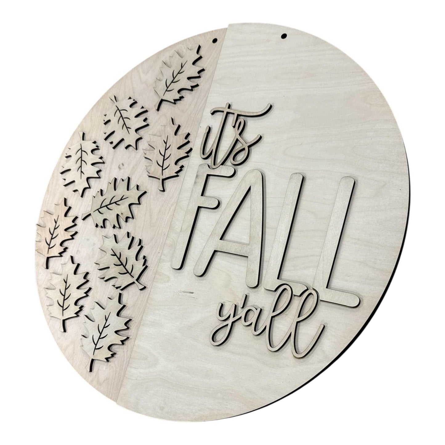DIY It's Fall Y'all with Leaves Door Hanger, 3d Door Hanger, Unfinished Door Hanger, Fall