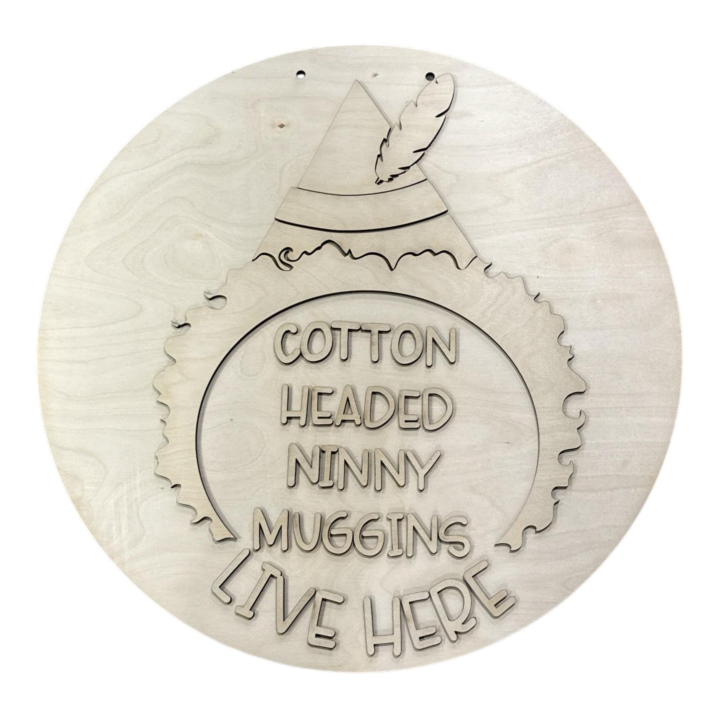 DIY Cotton Headed Winter Door Hanger, 3d Door Hanger, Unfinished Door Hanger