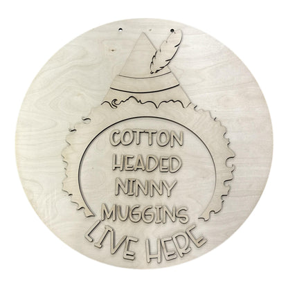 DIY Cotton Headed Winter Door Hanger, 3d Door Hanger, Unfinished Door Hanger
