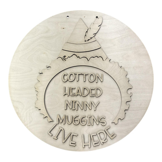 DIY Cotton Headed Winter Door Hanger, 3d Door Hanger, Unfinished Door Hanger