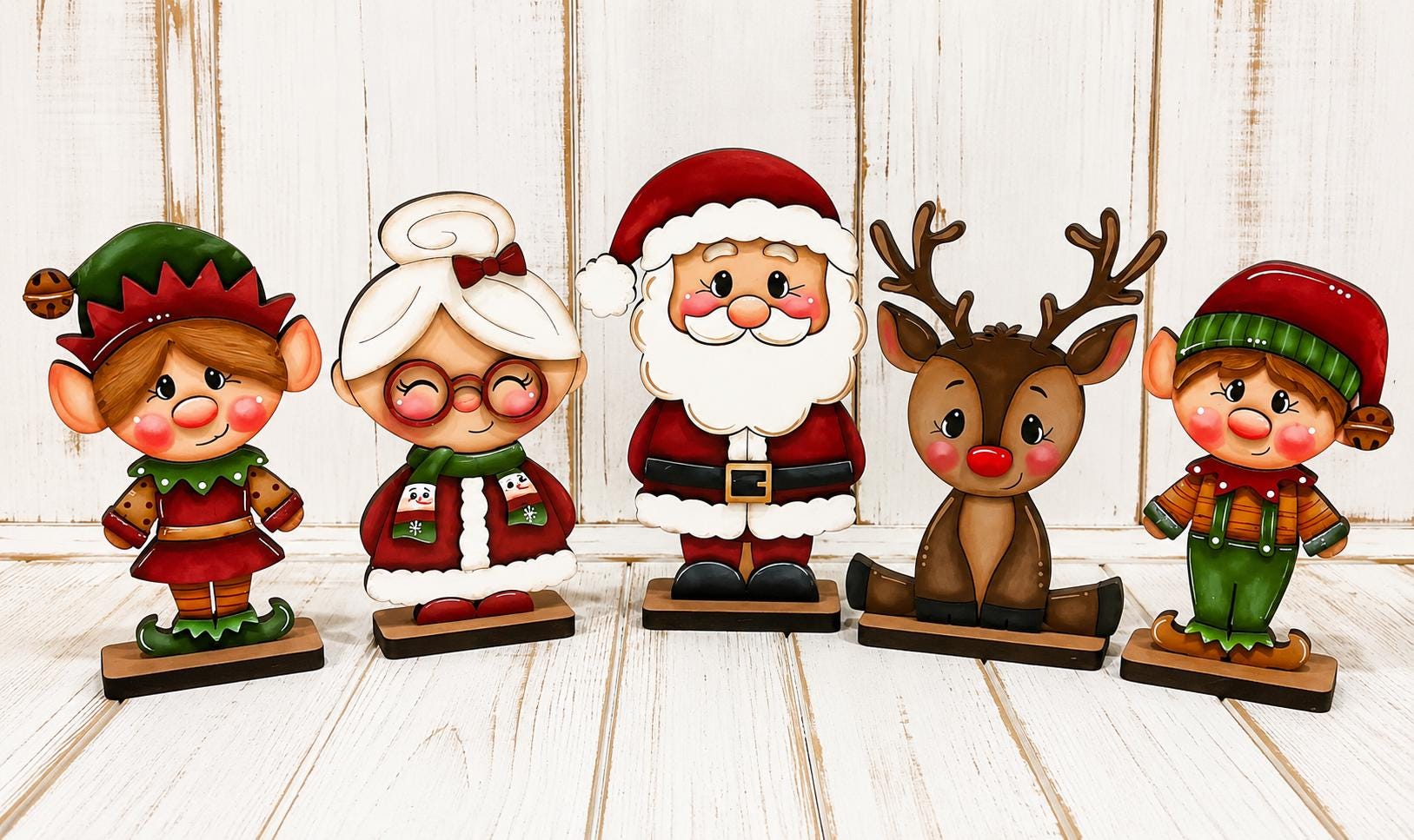 DIY Santa and Friends Shelf Sitter, Christmas, reindeer , Tiered Tray