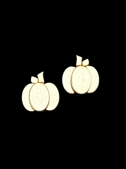 DIY Hello Fall pumpkins Earrings: Unfinished Birch Blanks, stud