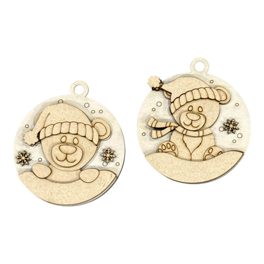 DIY Winter Bear Christmas Ornament, Winter Scarf