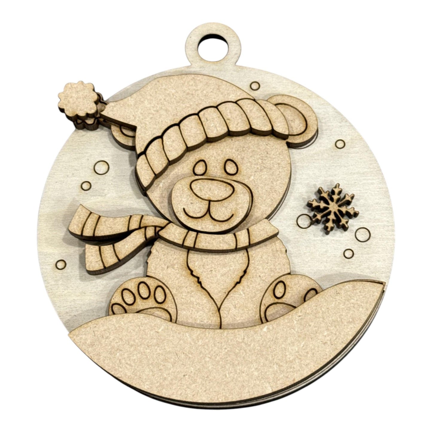 DIY Winter Bear Christmas Ornament, Winter Scarf